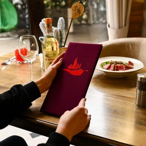 Couverture de carte des vins personnalisée avec logo, support de menu en tissu pour draps interchangeables, dossier de carte de boissons, dossier de carte de carte des vins de restaurant