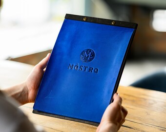 Embossed Leather Menu Clipboard: Personalized Menu Holder
