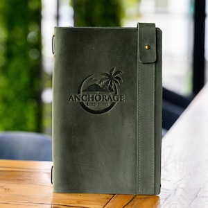 Couverture de menu personnalisée en cuir, couverture de menu de restaurant, couvertures de menu de bar de café, livre de menus, support de menu personnalisé, conception de couverture de menu