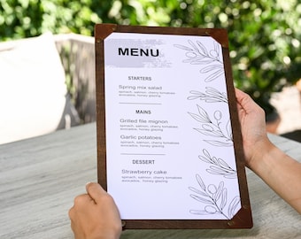 Customizable Plywood Menu Board with Corner Mountings