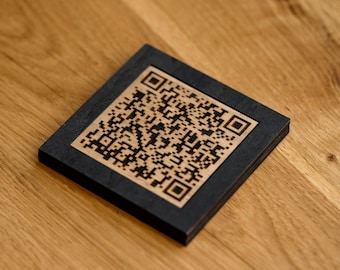 Plywood QR Code Menu Coaster: Contactless Payment Sign