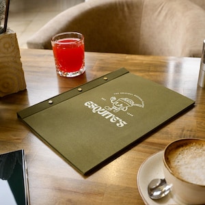 Chemise personnalisée en tissu pour feuilles de menu, couverture de menu de restaurant, livret de menus personnalisé avec impression du logo, chemises de restaurant de taille Lettre/A4