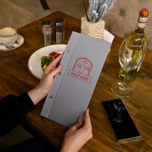 Chemise de menu carte des vins pour restaurant, couverture de menu personnalisée, support de menu de boissons de bar, couverture de menu pour draps interchangeables