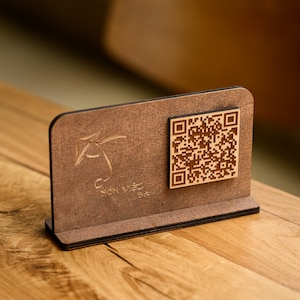 QR Code Sign, Payment Menu Display, Scan to Pay Stand, Touchless Menu, Wooden QR Code Stand, Bar Menu Display, Restaurant Cafe Sign Stand