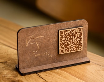 QR Code Sign, Payment Menu Display, Scan to Pay Stand, Touchless Menu, Wooden QR Code Stand, Bar Menu Display, Restaurant Cafe Sign Stand