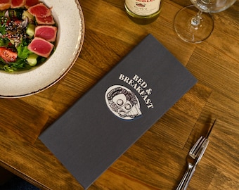 Personalized Fabric Wine Menu Holder: Restaurant Drink List with Logo