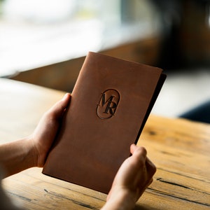 Menu Folder with Elastic Band, Restaurant Menu Cover, Drink Menu Covers with Sheets fixing on Rubber Strip, Custom Menu Holder with Logo