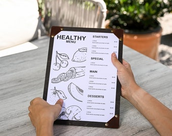 Plywood Restaurant Menu Clipboard with Logo Engraving