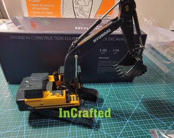 Modèle moulé sous pression à l'échelle 1/43 de la pelle sur chenilles HX505L Hyundai pour matériel de construction