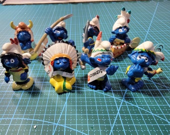 Vintage Indiana Smurf Used 8 Figures