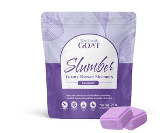 Lavender Shower Steamer 2 Pack | Slumber Shower Steamers | Aromatherapy | Lavender Essential Oils | Handmade Spa Gift | Gift For Her