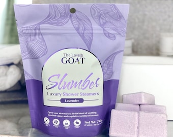 Lavender Shower Steamer 7 Pack | Slumber Shower Steamers | Aromatherapy | Lavender Essential Oils | Handmade Spa Gift | Gift For Her