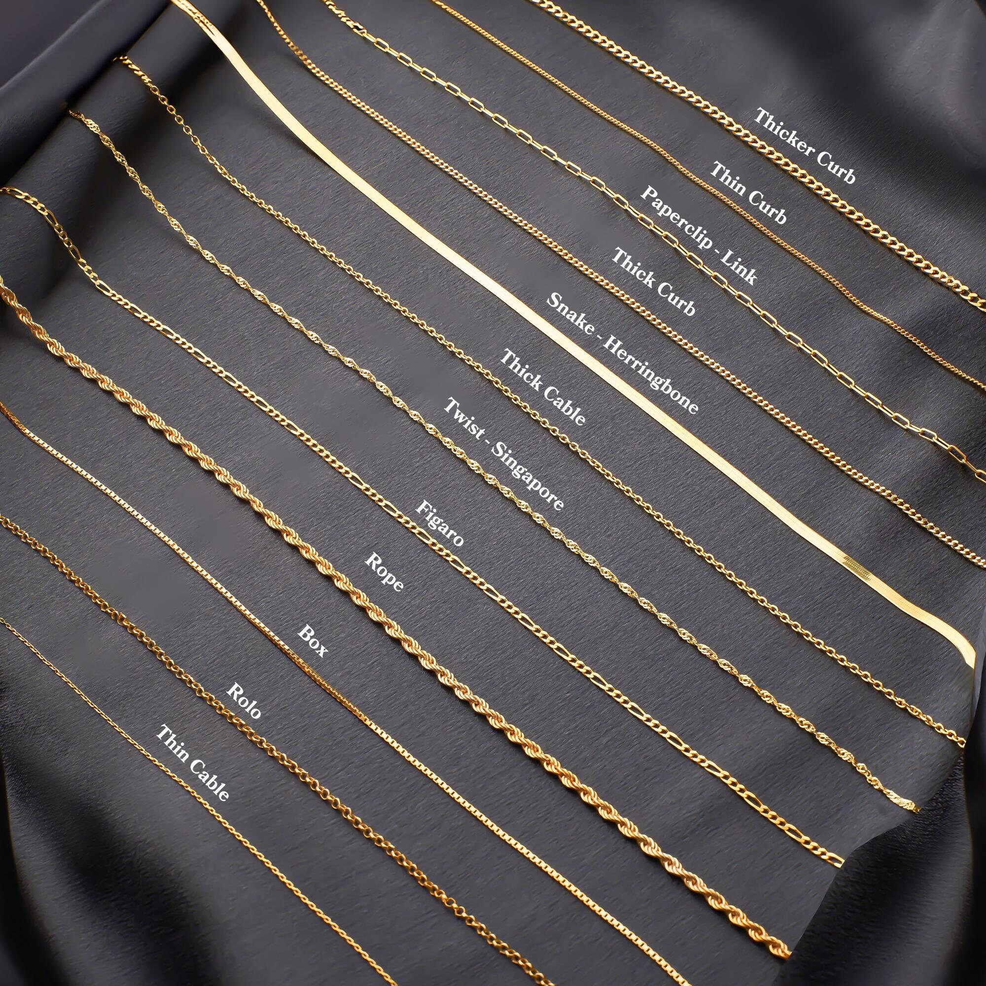 Gold Chain Necklace, Paperclip Chain, Snake Chain, Rolo Chain, Twist ...