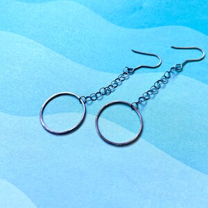 Fine/sterling silver modern earrings Orbit image 2