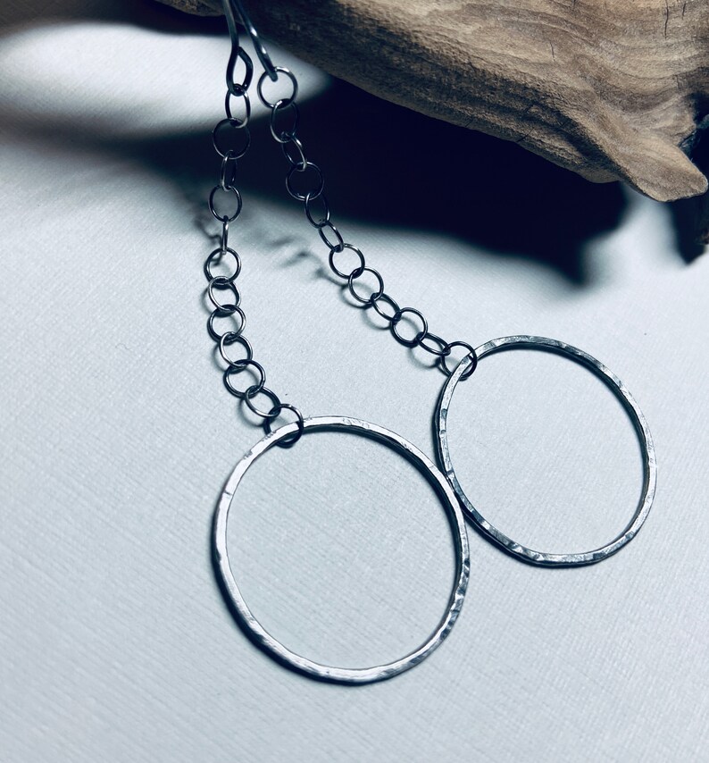 Fine/sterling silver modern earrings Orbit image 3