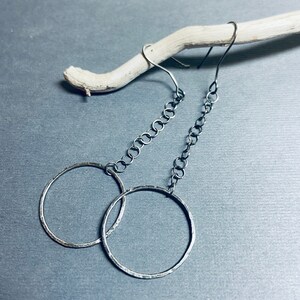 Fine/sterling silver modern earrings Orbit image 4