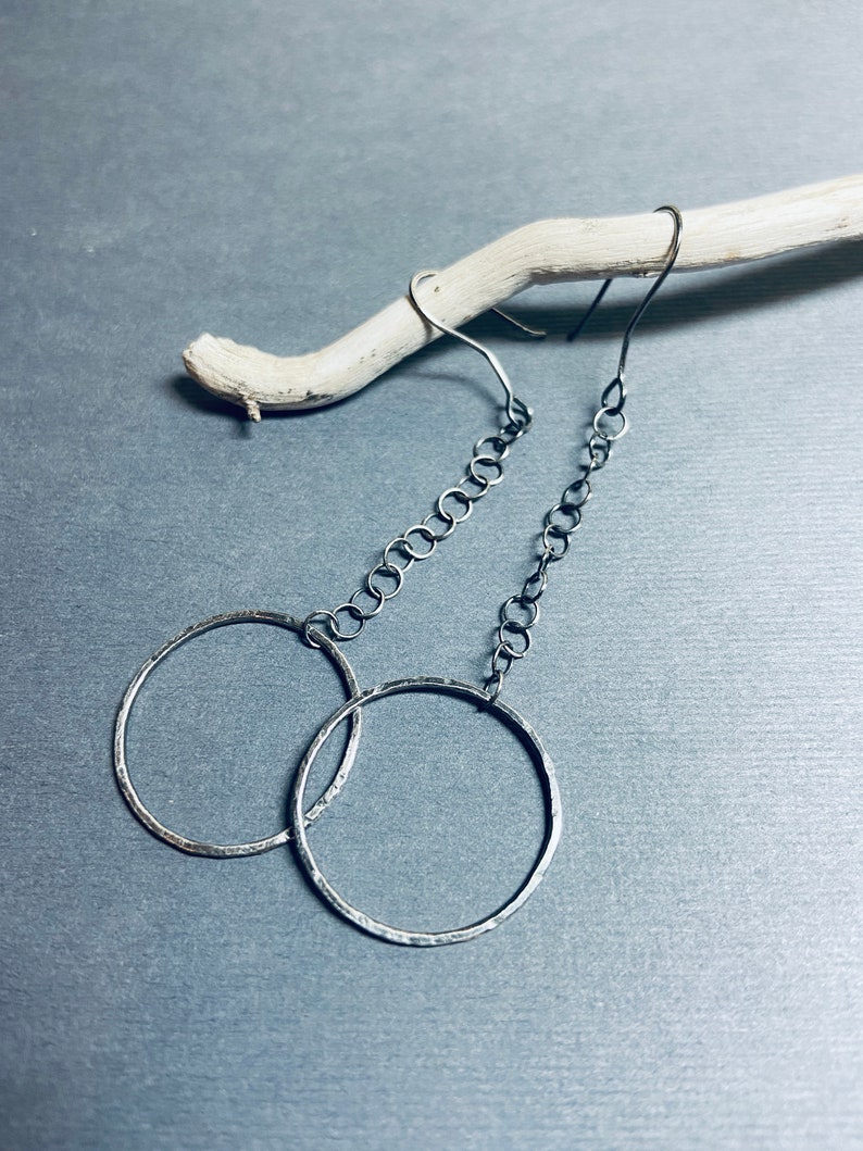 Fine/sterling silver modern earrings Orbit image 4