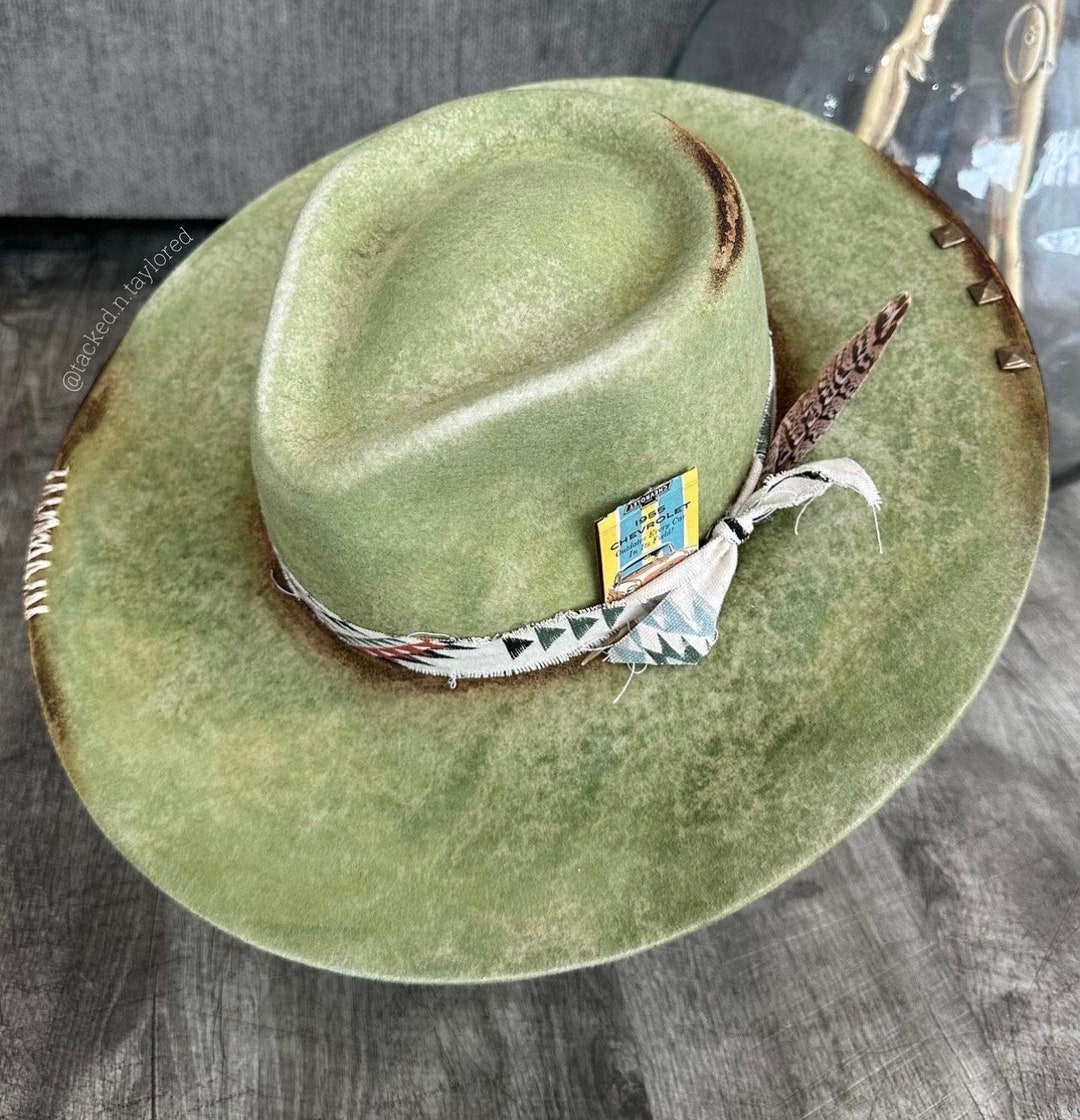 Braided Accent Brim Hat - Green