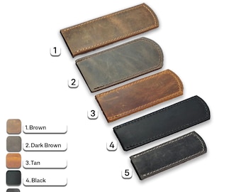 Personalisierte Lederscheide - Handgefertigter individuell gestempelter Name , Werkzeugkoffer - Kollektion 3