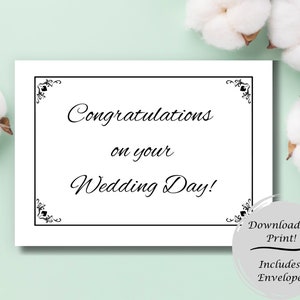 Congratulazioni, matrimonio, sposa, promozione, evento importante, biglietto 5x7" con busta, biglietto di congratulazioni stampabile