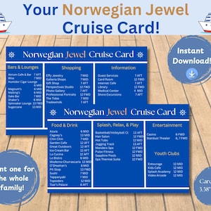 Cruise Line Deck Karten | Norwegisches Juwel | Fisch Verlängerung Geschenk | Cruise Fish Verlängerung | Digitaler Download | Kreuzfahrtschiff