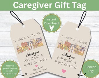 Gift Tag, Nanny Gift Tag, Thank You Gift Tag, Appreciation gift, Mothers day gift for Nan, Nanny, Nanny Recognition, Caregiver Gift Tag