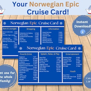 Cruise Line Deck Karten | Norwegische Epische | Fisch Verlängerung Geschenk | Cruise Fish Verlängerung | Digitaler Download | Kreuzfahrtschiff
