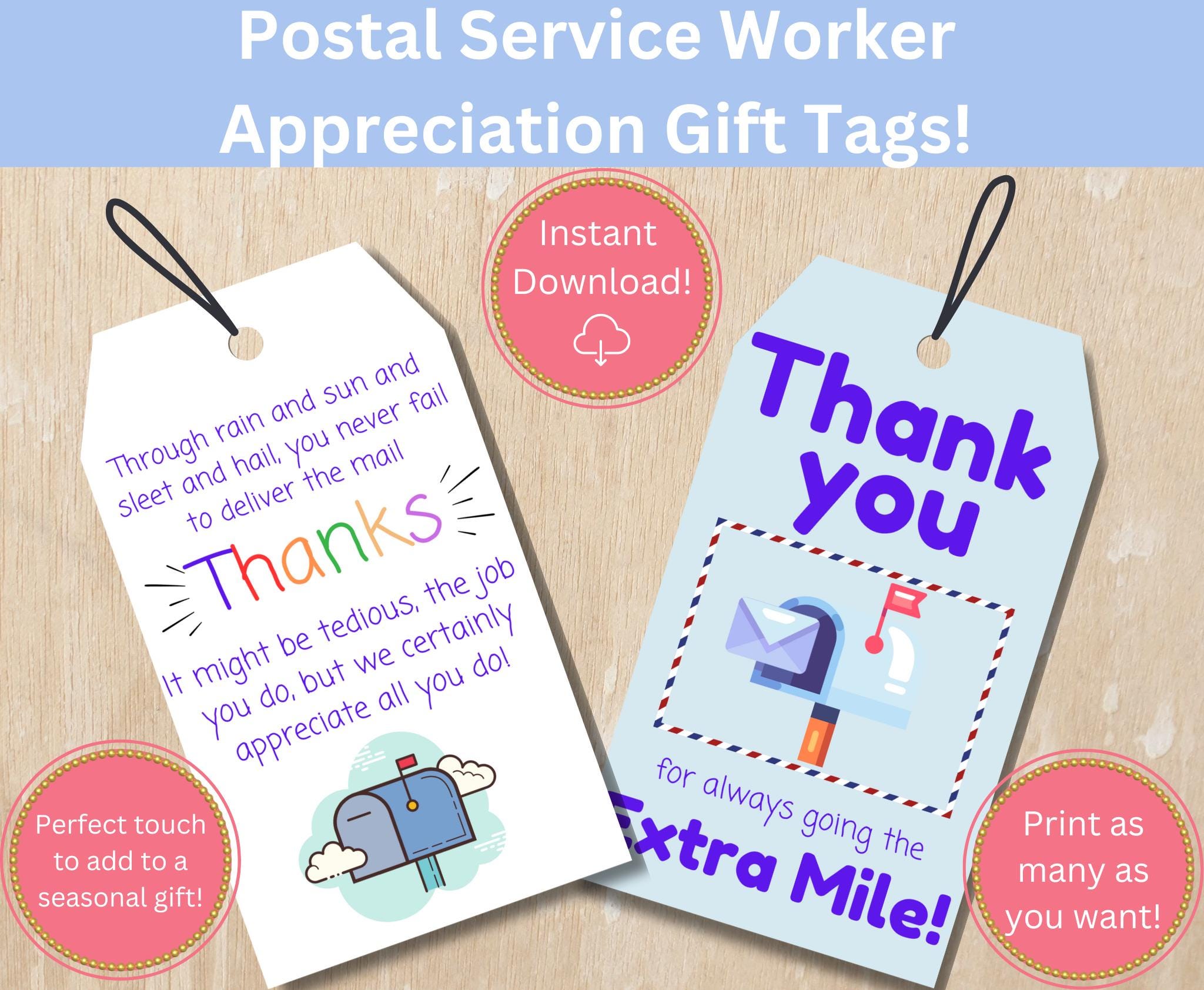 Gift Tag Postal Worker Appreciation Tags Personalized  display picture 1