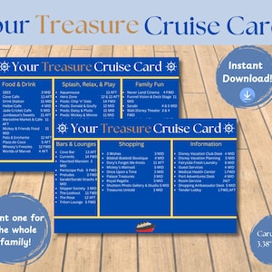 Cartas de baralho de cruzeiro | Tesouro | Presente extensor de peixe | Extensor de peixe de cruzeiro | Pó mágico | Tag | Download digital | Navio de cruzeiro