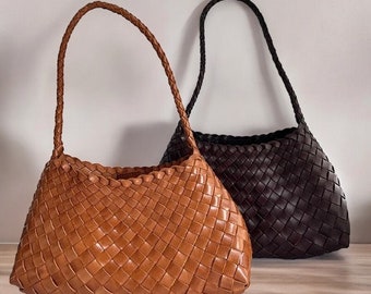 SITING Retro Pure Handmade Cowhide Woven Bag, All Colors