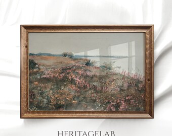 Peinture de paysage française vintage, impression d'art de campagne, LS236 [splendeur printanière]