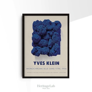 Yves Klein Art Print, International Klein Blue Poster, Abstract Minimalist Wall Decor, Modern Blue Artwork, Contemporary Art Gift