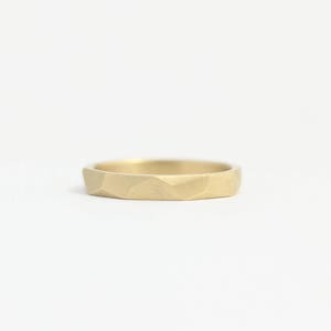 Faceted Wedding Band in Ethical Yellow Gold with Asymmetrical Facets 3mm