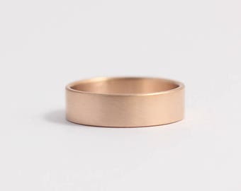 Wedding Band Matte Gold Rose Gold Eco Friendly 6mm 9ct Ethical Rose