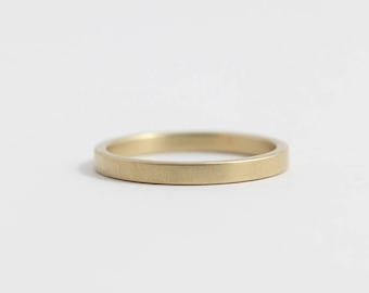 Engagement Ring or Wedding Band in Ethical Matte Gold 14ct yellow ethical gold 2mm wide