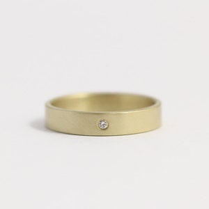 Yellow Gold Minimalist Engagement Ring: Ethical Diamond Wedding Band