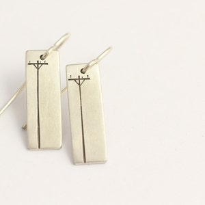 Drop Earrings in Sterling Silver with Power Poles image 1