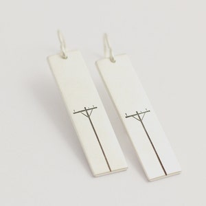 Drop Earrings in Sterling Silver with Power Poles image 2