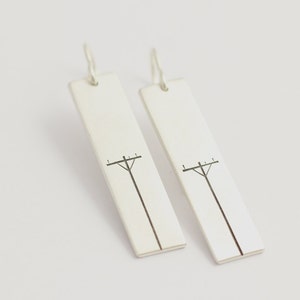 Drop Earrings in Sterling Silver with Power Poles image 5