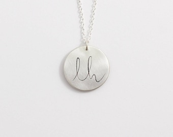 Custom Initials Necklace, Personalized Pendant, bridesmaid gift, anniversary present, graduation present, recycled silver