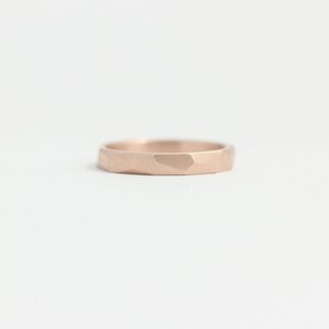 Faceted Wedding Band in Ethical Rose Gold with Asymmetrical Facets 3mm image 2