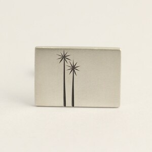 Cufflinks in Sterling Silver With Native New Zealand Tree Etchings image 2