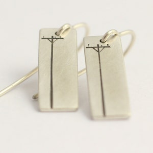 Drop Earrings in Sterling Silver with Power Poles image 2