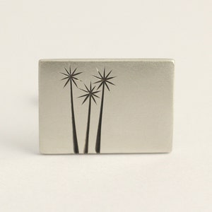 Cufflinks in Sterling Silver with a trio Native New Zealand Tree Etchings image 2