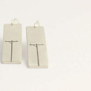Drop Earrings in Sterling Silver with Power Poles image 3