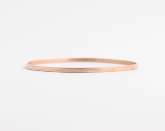 Simple Rose Gold Bangle. Luxury Gift for Her. Perfect Bride or Bridesmaid Gift.