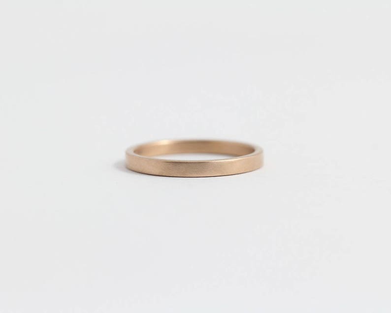 Dainty Rose Gold Wedding Ring Made From Eco-friendly Gold. Men's or Women's Wedding Band image 1