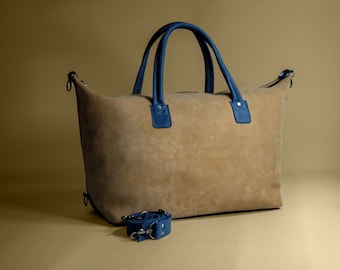 Bolso de piel Amal Big Weekender I Elegancia con estilo I Piel de vacuno de alta calidad hecho a mano I Perfecto para viajar con estilo I Talla ajustable