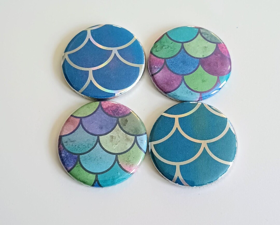 Holographic Mermaid Scale Magnets: Locker & Fridge Decor, Set of 4 - Etsy