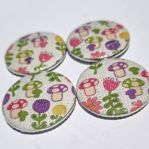 Mushroom magnets, kitchen decor, housewarming gift, set of four magnets, magic mushroom, trippy decor, just because gift, thinking of you